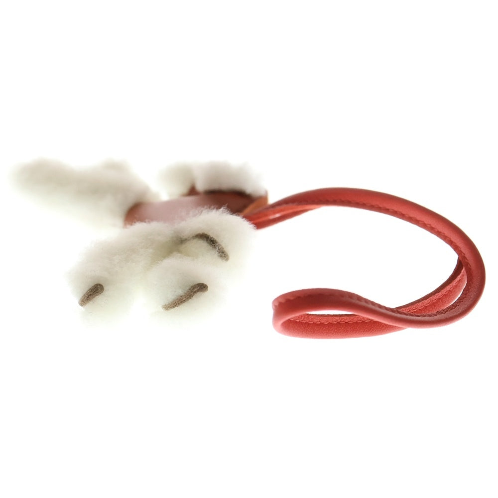 HERMES(エルメス) バディ バッグ チャーム アニョーミロ ムートン セサミ バッグチャーム レッド U刻印