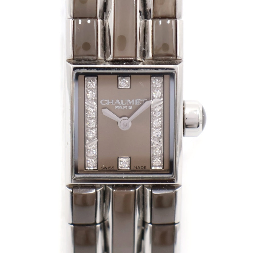 CHAUMET(ショーメ) ケイシス グレー文字盤 SS/QZ ステンレス クォーツ 電池式 腕時計 レディース