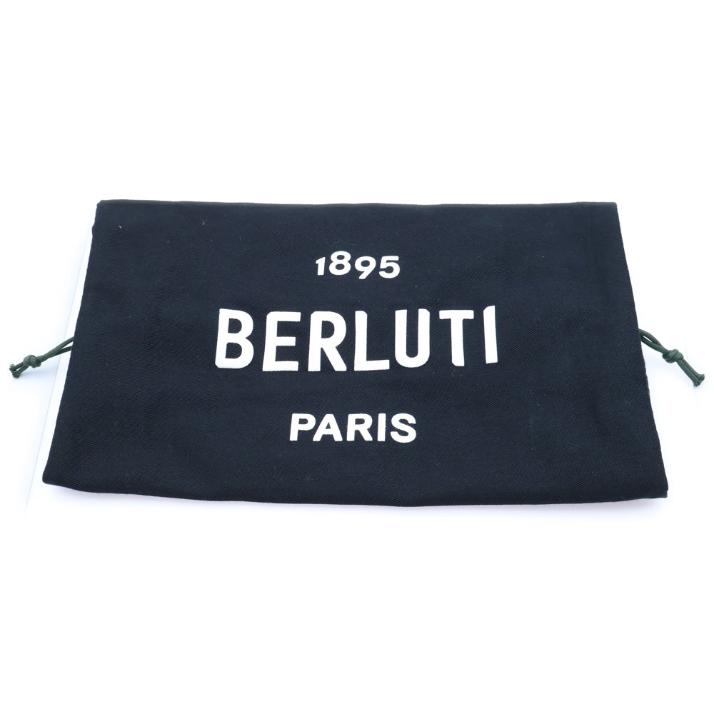 Berluti(ベルルッティ) ニノGM カリグラフィ ブラック レザー ハンドバッグ クラッチバッグ