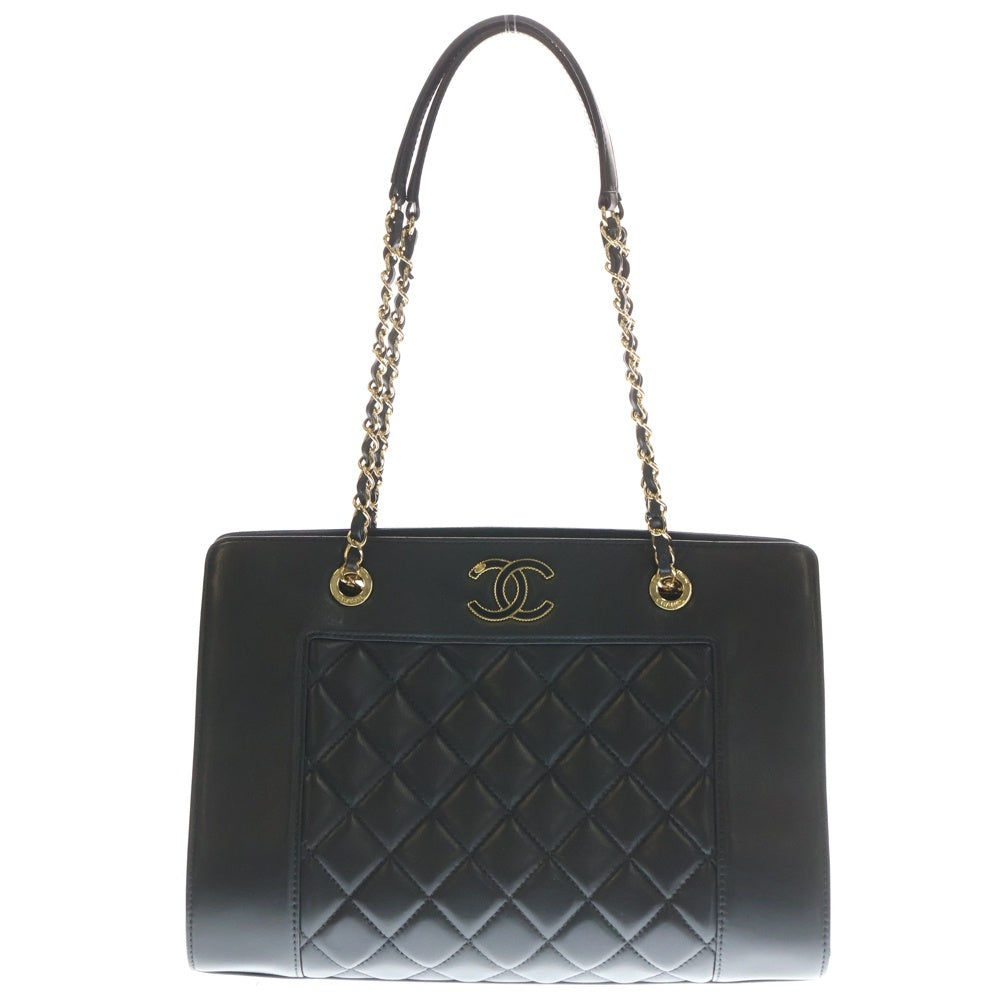CHANEL(シャネル) マドモアゼル ブラック ラムスキン トートバッグ