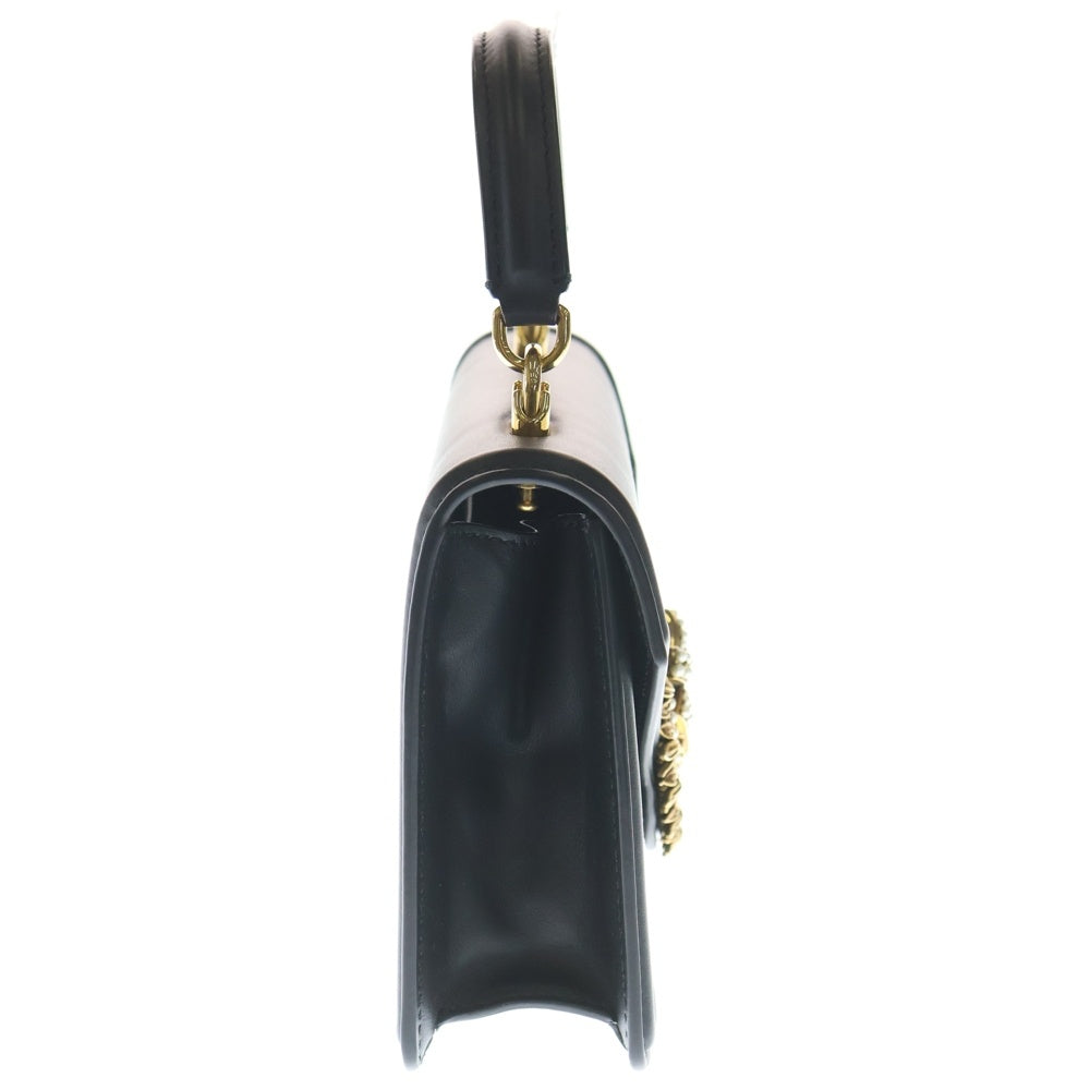 DOLCE & GABBANA(ドルチェアンドガッバーナ) ディヴォーション チェーンショルダーバッグ ハンドバッグ 2WAYバッグ ブラック レザー BB6711 ゴールド金具 レディース