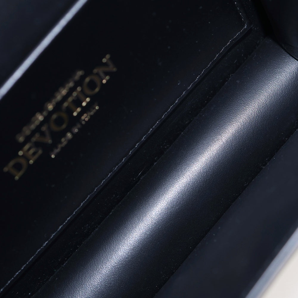 DOLCE & GABBANA(ドルチェアンドガッバーナ) ディヴォーション チェーンショルダーバッグ ハンドバッグ 2WAYバッグ ブラック レザー BB6711 ゴールド金具 レディース