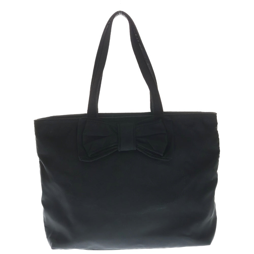 PRADA(プラダ) リボンモチーフ トートバッグ ハンドバッグ ブラック ナイロン 1BG028 ゴールド金具 レディース