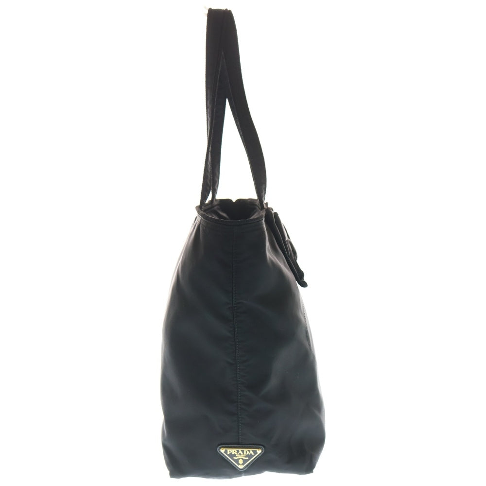 PRADA(プラダ) リボンモチーフ トートバッグ ハンドバッグ ブラック ナイロン 1BG028 ゴールド金具 レディース
