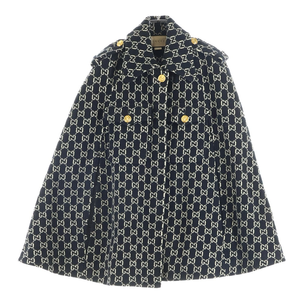 GUCCI(グッチ) GGジャガード フェルトウール ケープ コート レディース 650533
