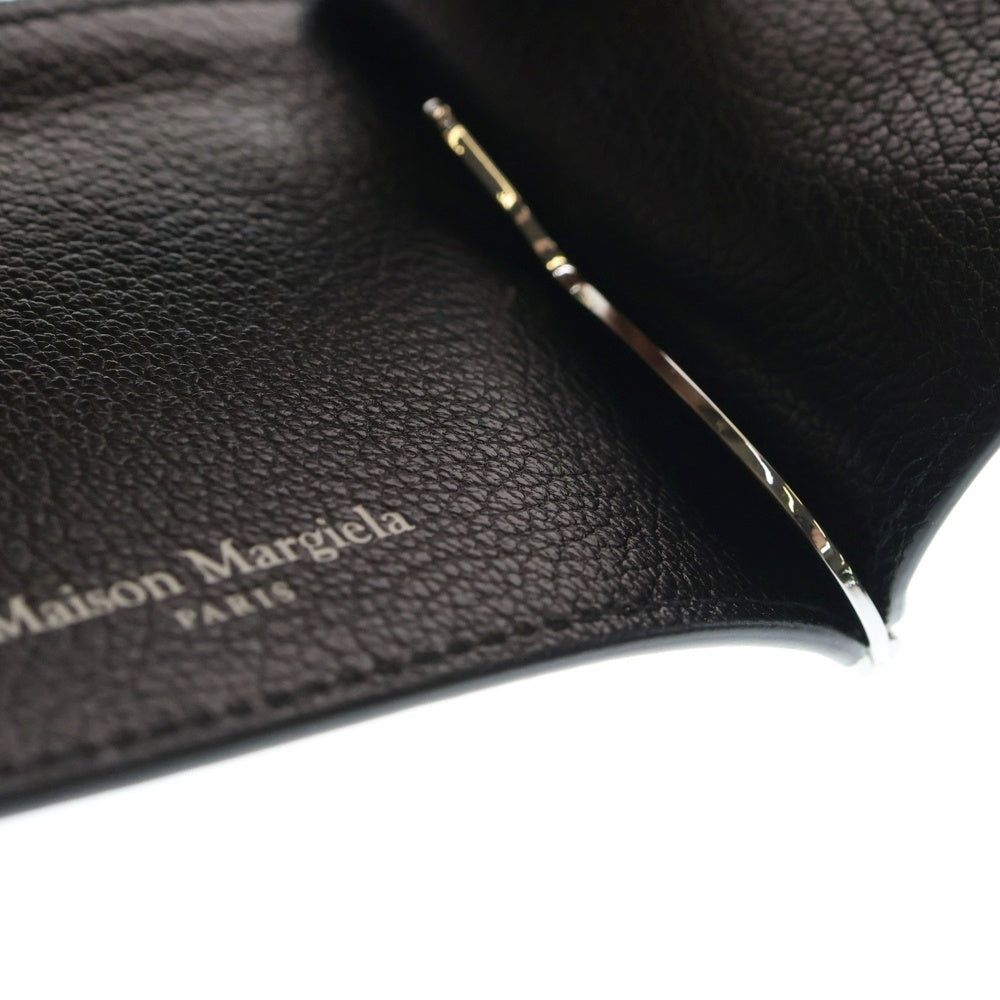 Maison Martin Margiela(メゾンマルタンマルジェラ) マネークリップ フラグメントケース 小物入れ コインケース カードケース ブラック レザー SA1UI0018 シルバー金具