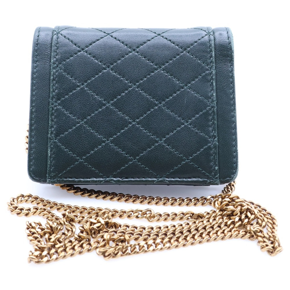 SAINT LAURENT PARIS(サンローランパリ) ゲイビー マイクロ チェーンバッグ グリーン レザー ミニバッグ 685612 レディース