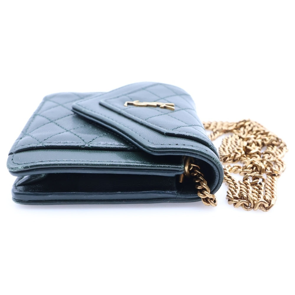 SAINT LAURENT PARIS(サンローランパリ) ゲイビー マイクロ チェーンバッグ グリーン レザー ミニバッグ 685612 レディース