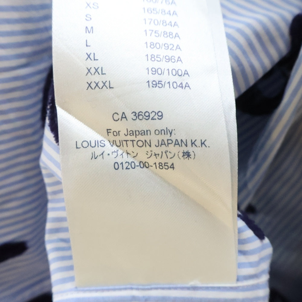 LOUIS VUITTON(ルイヴィトン) 21SS モノグラム総柄ストライプ長袖シャツ ライトブルー RM211M ZQJ HKS17W