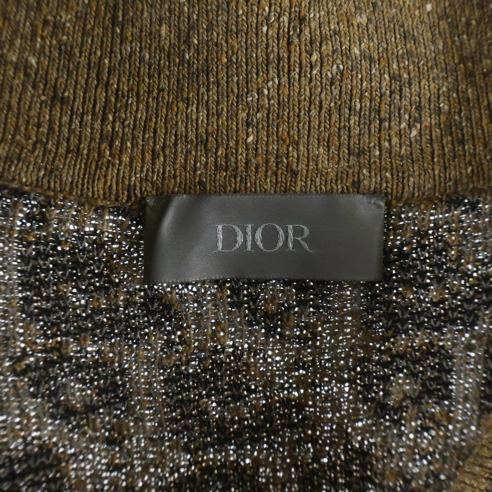 DIOR(ディオール) 22AW Cactus Jack Oversized Polo Shirt カクタス ジャック オブリーク オーバーサイズ ニット ポロシャツ ブラウン
