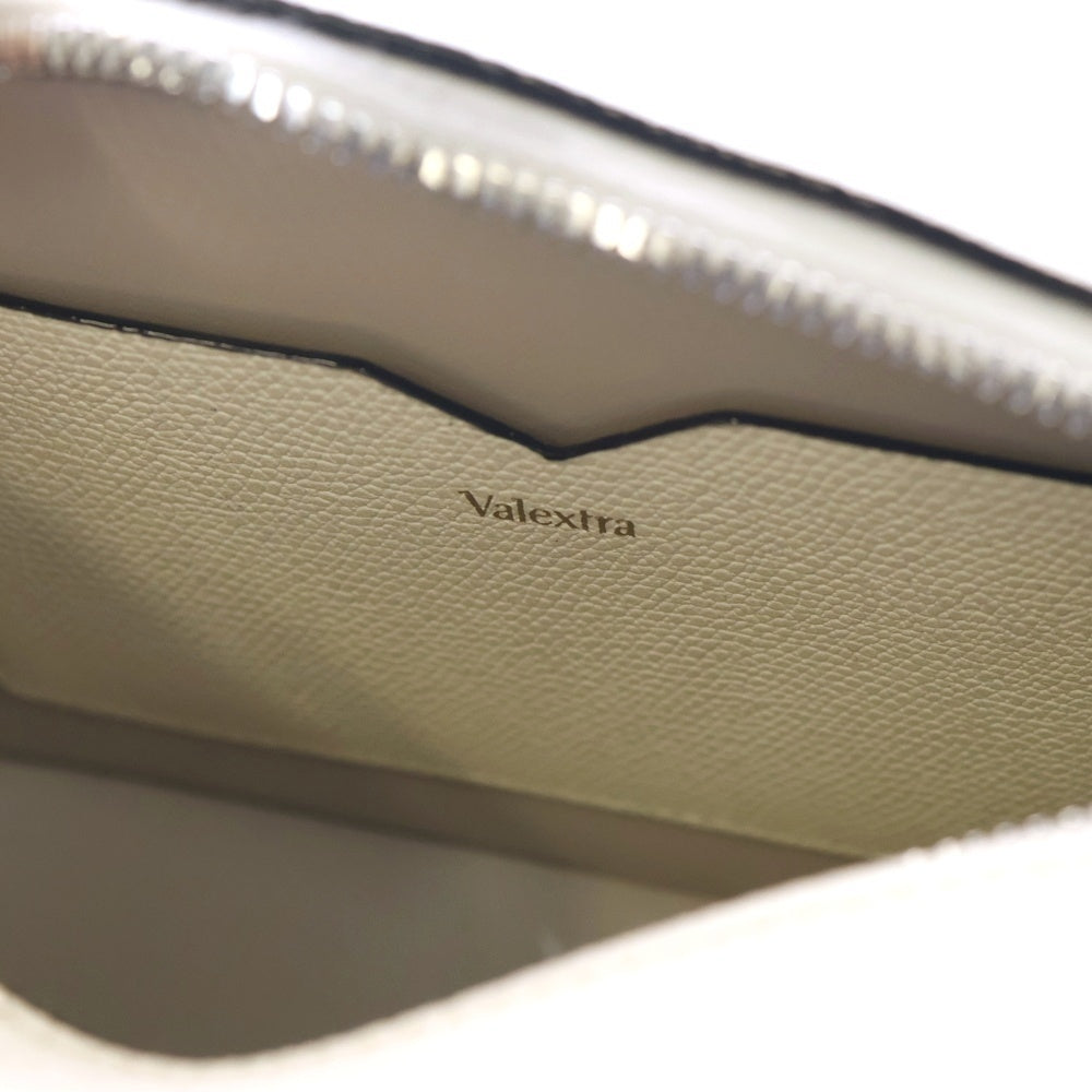 Valextra(ヴァレクストラ) Vライン ショルダーバッグ ホワイト ミニ ソフト カーフレザー レディース