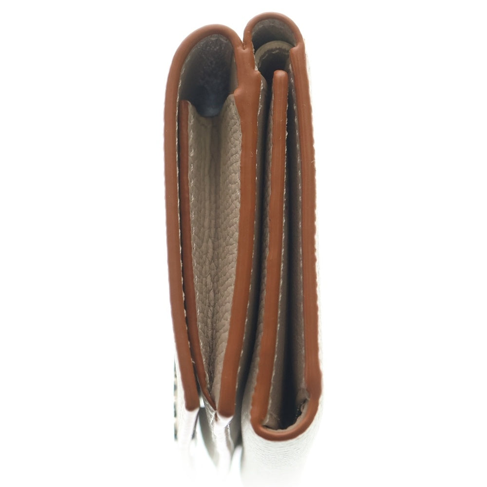 LOEWE(ロエベ) トライフォールド コンパクトウォレット ベージュ レザー 三つ折り財布