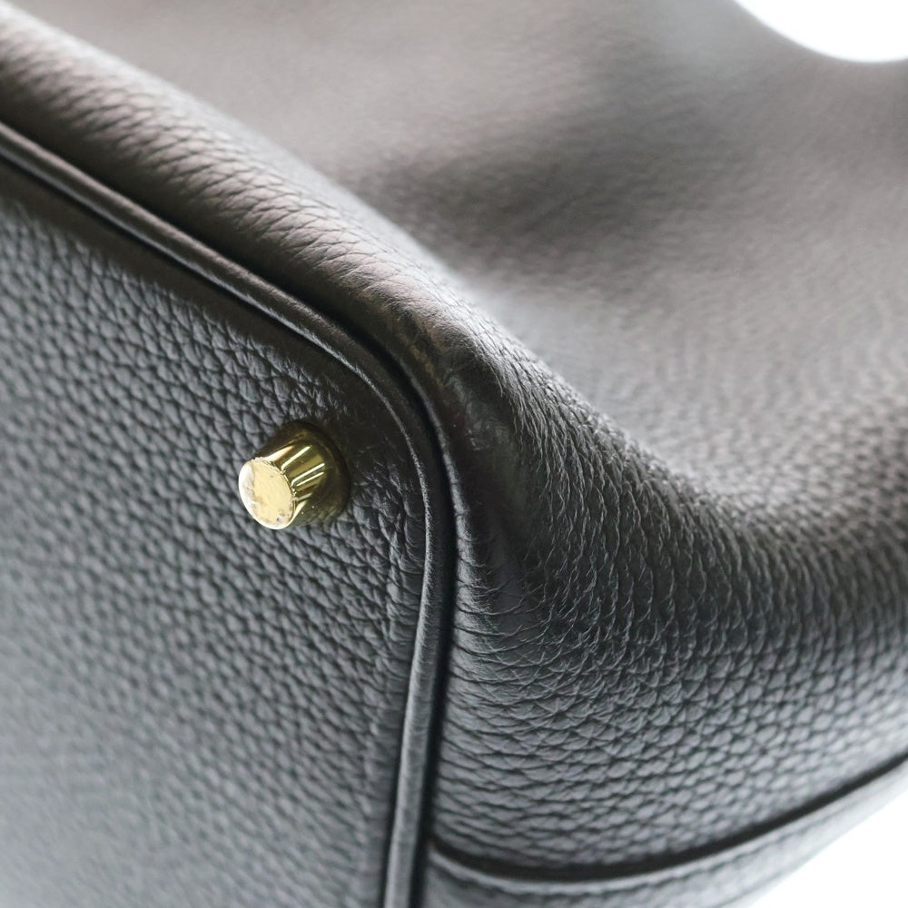 HERMES(エルメス) ピコタンロック タッチPM ブラック アリゲーター トリヨンクレマンス ハンドバッグ ゴールド金具 Y刻印