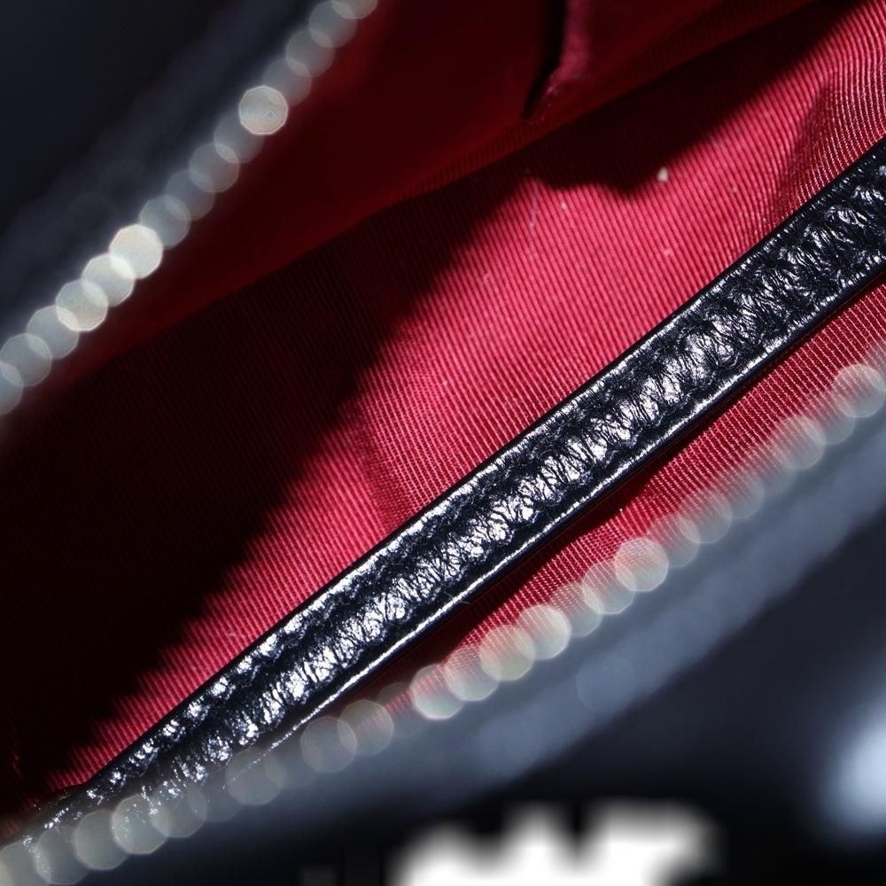 CHANEL(シャネル) ガブリエルドゥ チェーンショルダーバッグ ラムスキン シルバー×ゴールド金具 ブラック レディース