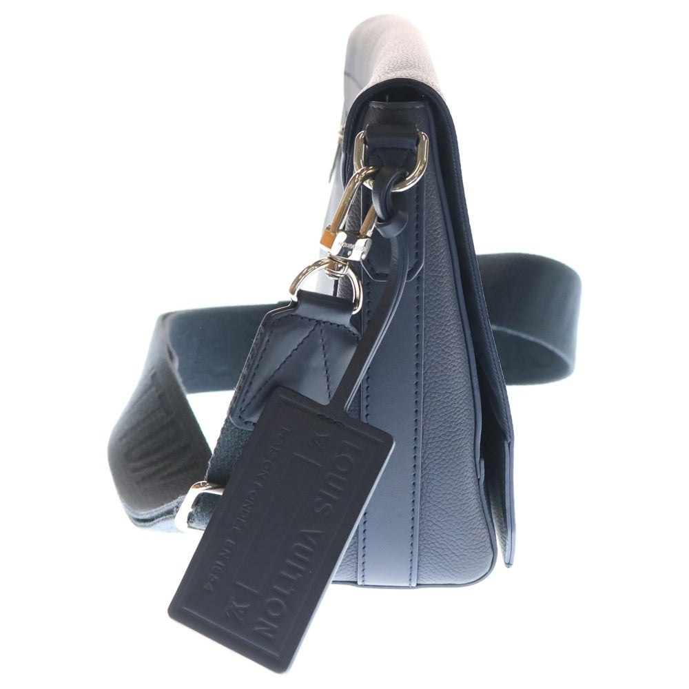 LOUIS VUITTON(ルイヴィトン) アエログラム・テイクオフメッセンジャー バッグ ショルダーバッグ ダークブルー レザー M21363 シルバー金具