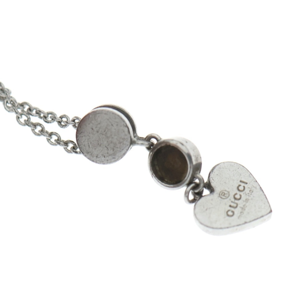 GUCCI(グッチ) ハート ストーン パープル ネックレス ペンダント シルバー レディース