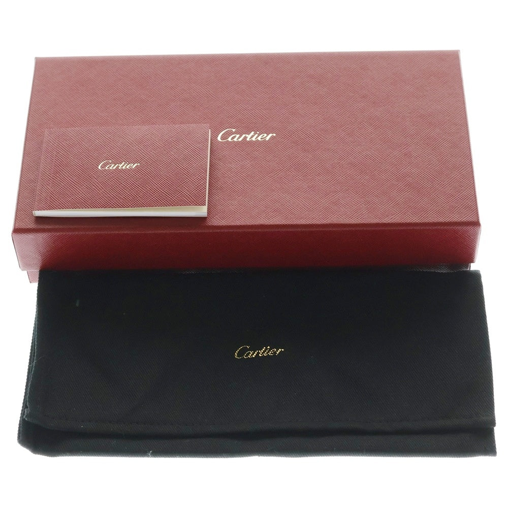 Cartier(カルティエ) ドゥーブルC ロングウォレット 二つ折り長財布 ボルドー レザー レディース