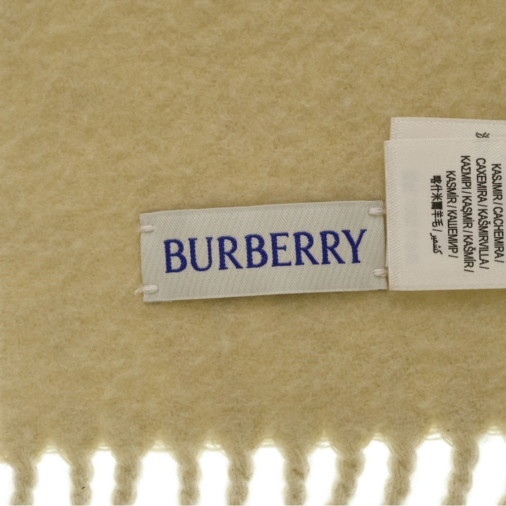 BURBERRY(バーバリー) チェック柄 ロゴパッチカシミヤマフラー ベージュ 8103995 レディース
