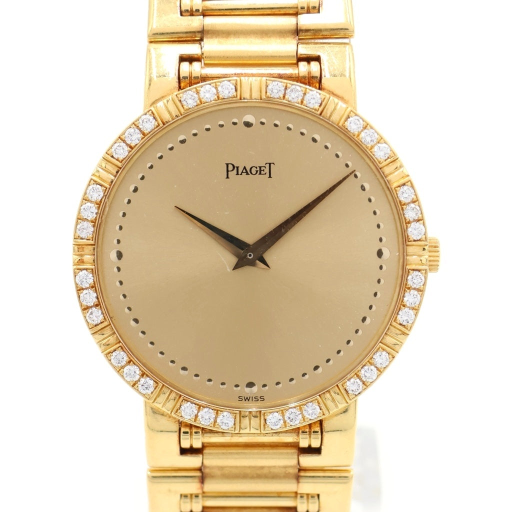 PIAGET(ピアジェ) ダンサー シャンパン文字盤 ダイヤベゼル クォーツウォッチ 腕時計 K18YG イエローゴールド 84024