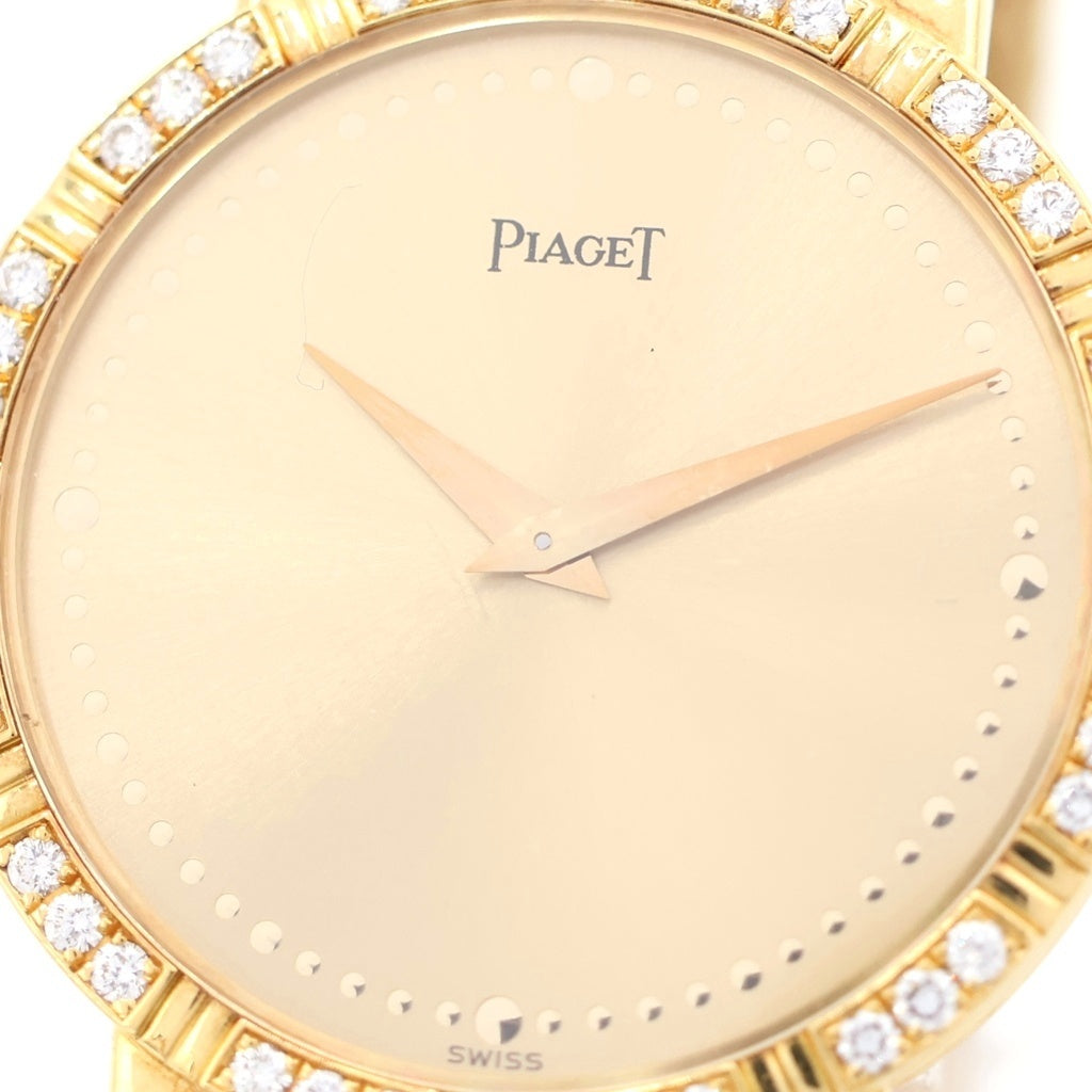 PIAGET(ピアジェ) ダンサー シャンパン文字盤 ダイヤベゼル クォーツウォッチ 腕時計 K18YG イエローゴールド 84024
