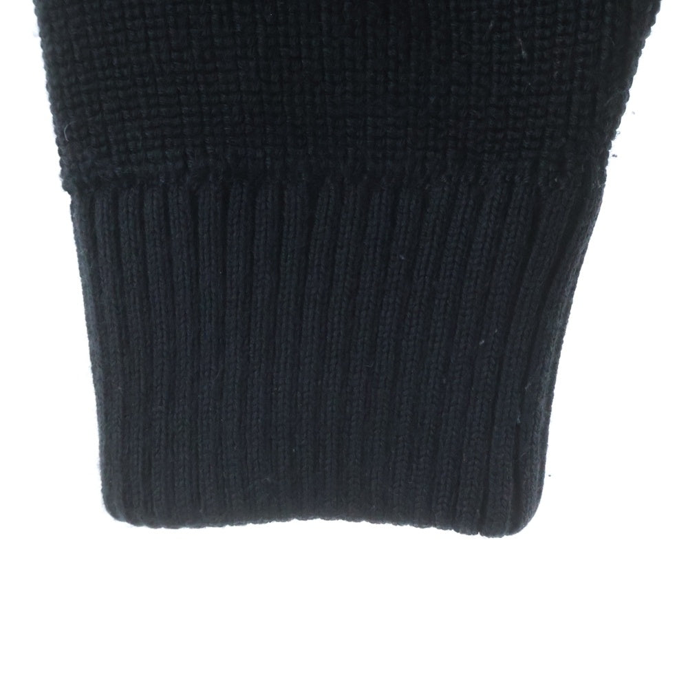 MONCLER(モンクレール) 24AW ワッペンロゴ ニット切り替え フーデッド ジップアップ ダウンジャケット ブラック J20919B50800