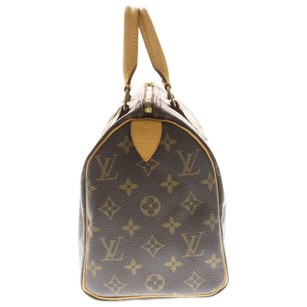 LOUIS VUITTON(ルイヴィトン) モノグラム スピーディ25 ハンドバッグ ミニボストンバッグ ブラウン レザー×PVC M41528 ゴールド金具 レディース