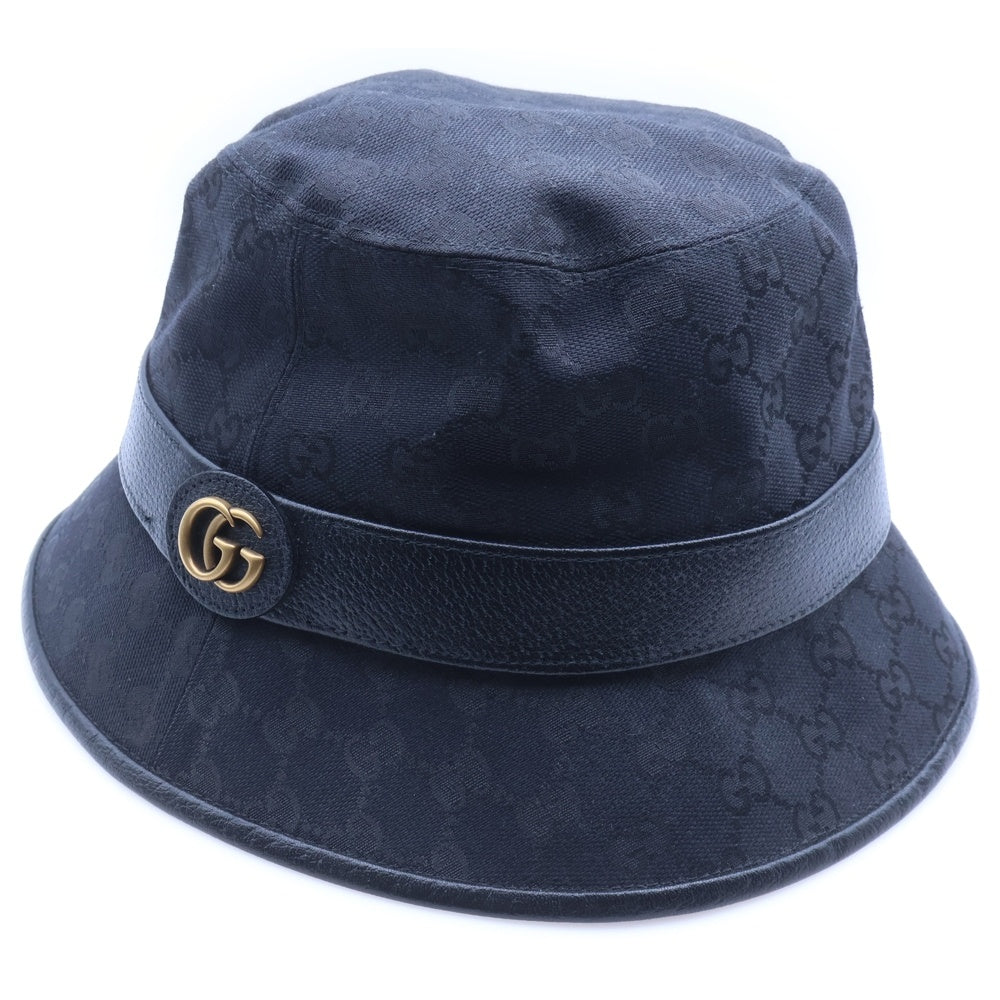 GUCCI(グッチ) GGスプリーム バケットハット ブラック キャンバス 帽子