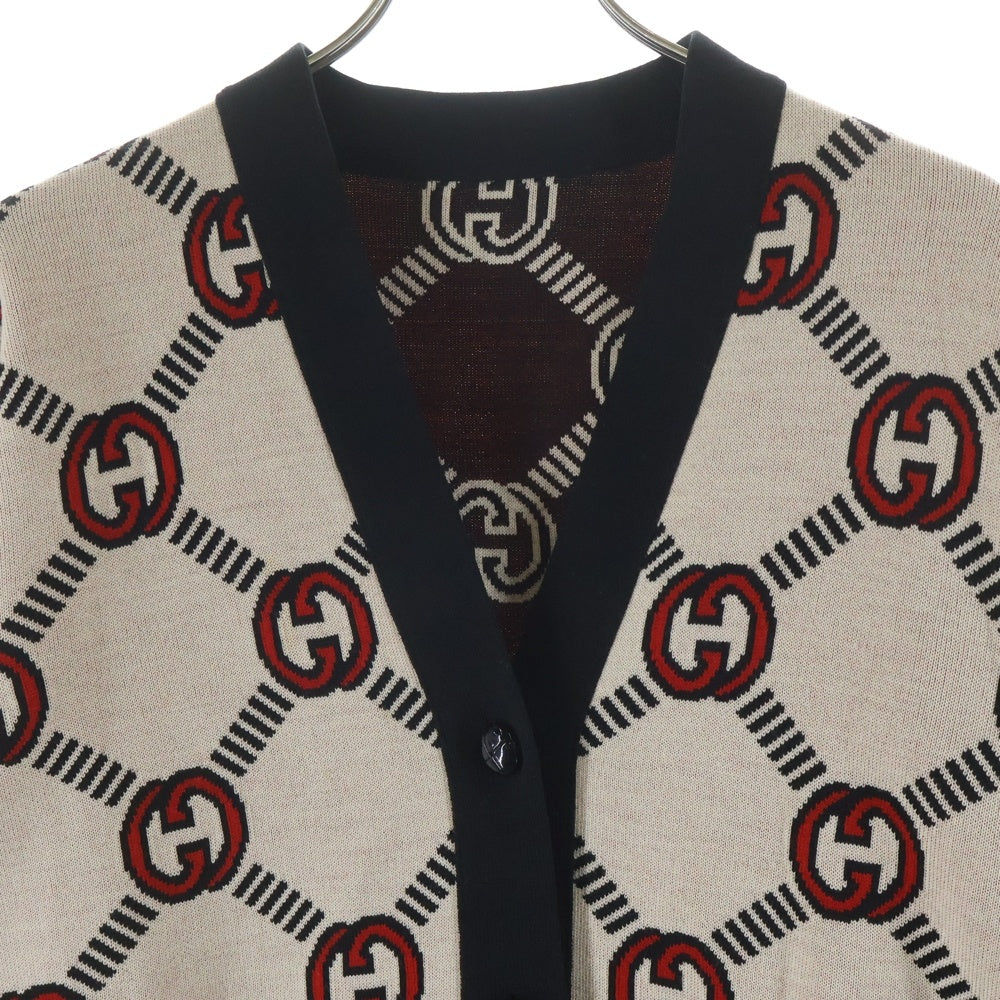 GUCCI(グッチ) インターロッキングG リバーシブルウールカーディガン ベージュ 678308 XKB7T