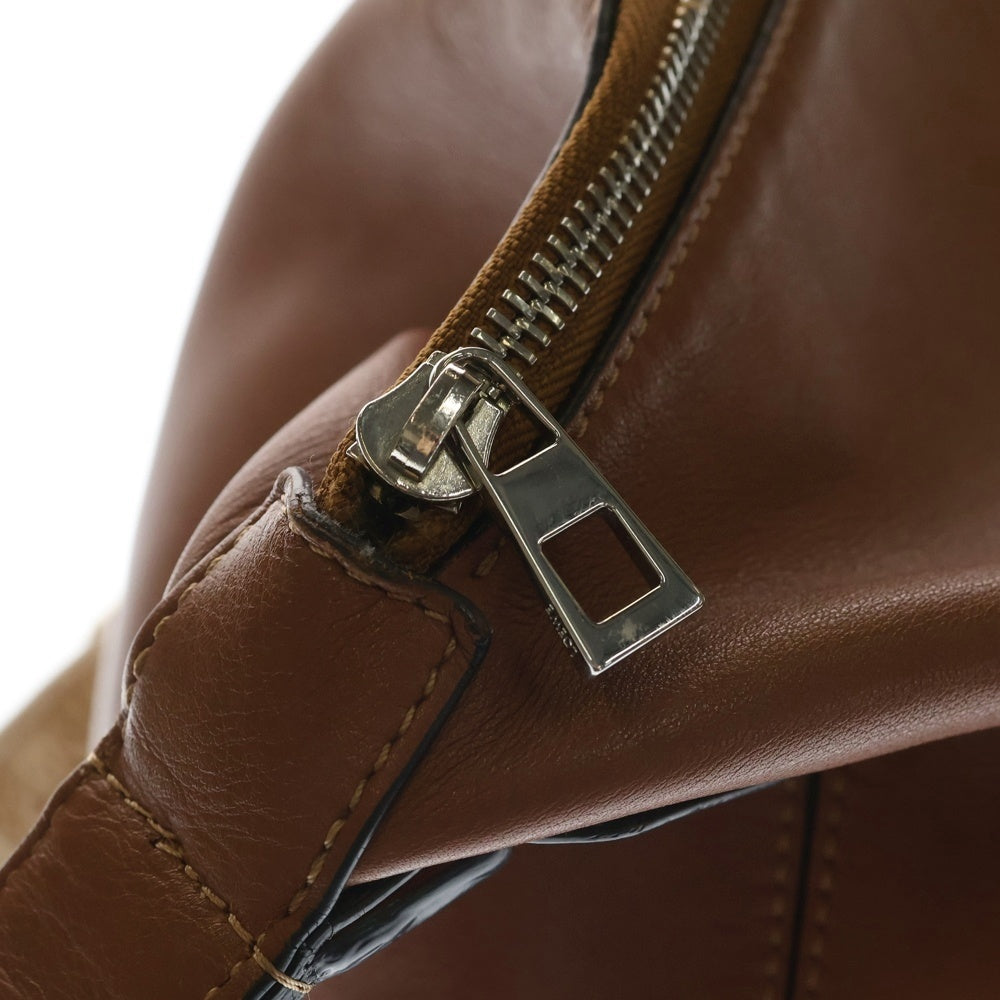LOEWE(ロエベ) キュービィ ショルダーバッグ ハンドバッグ ブラウン レザー シルバー金具 レディース
