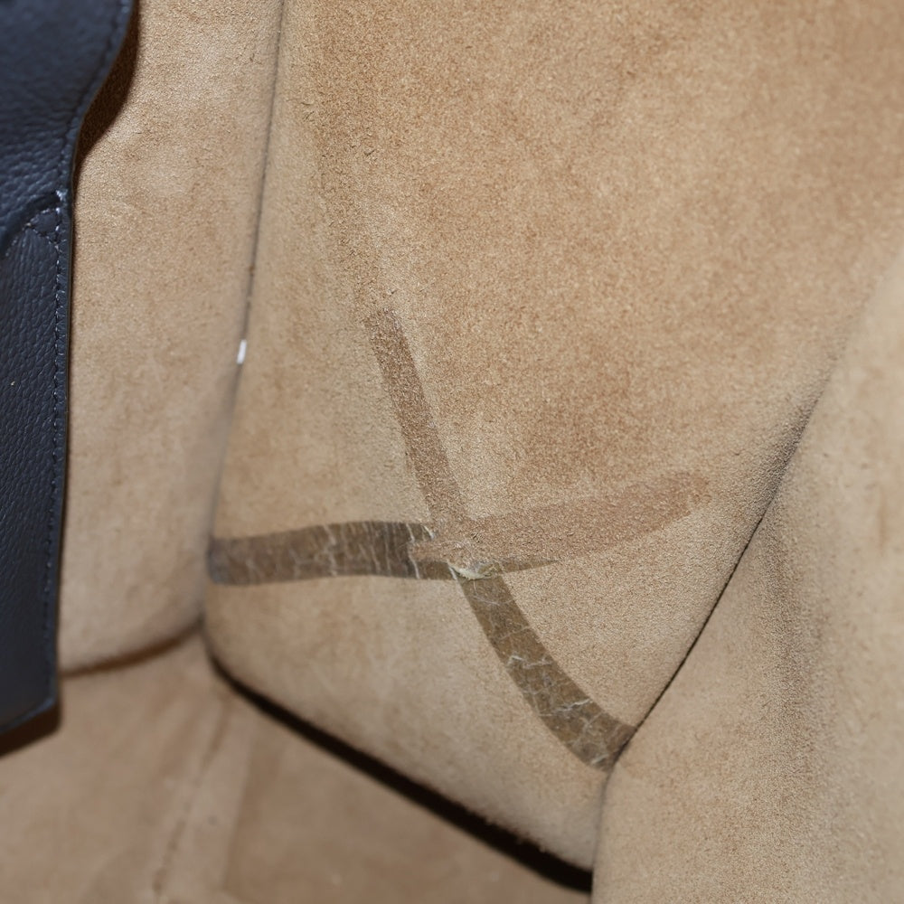 LOEWE(ロエベ) バックル トートバッグ ハンドバッグ ダークグレー レザー シルバー金具