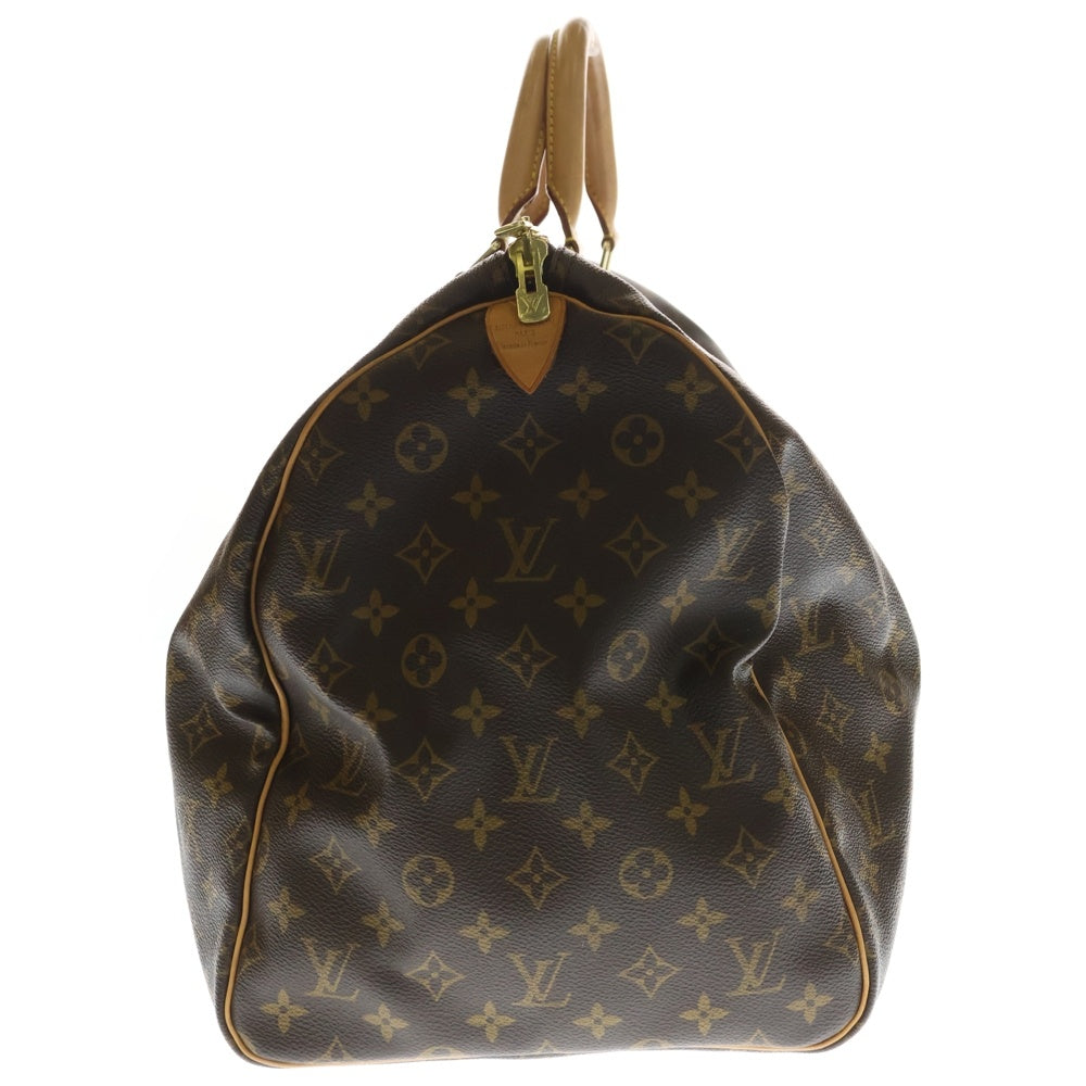 LOUIS VUITTON(ルイヴィトン) モノグラム キーポル55 ボストンバッグ ハンドバッグ トラベルバッグ ブラウン レザー×PVC M41424 ゴールド金具 レディース