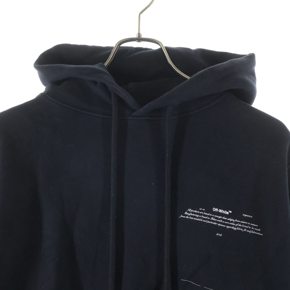 OFF-WHITE(オフホワイト) ロゴプリント プルオーバースウェットパーカー フーディー ブラック OMBB032S