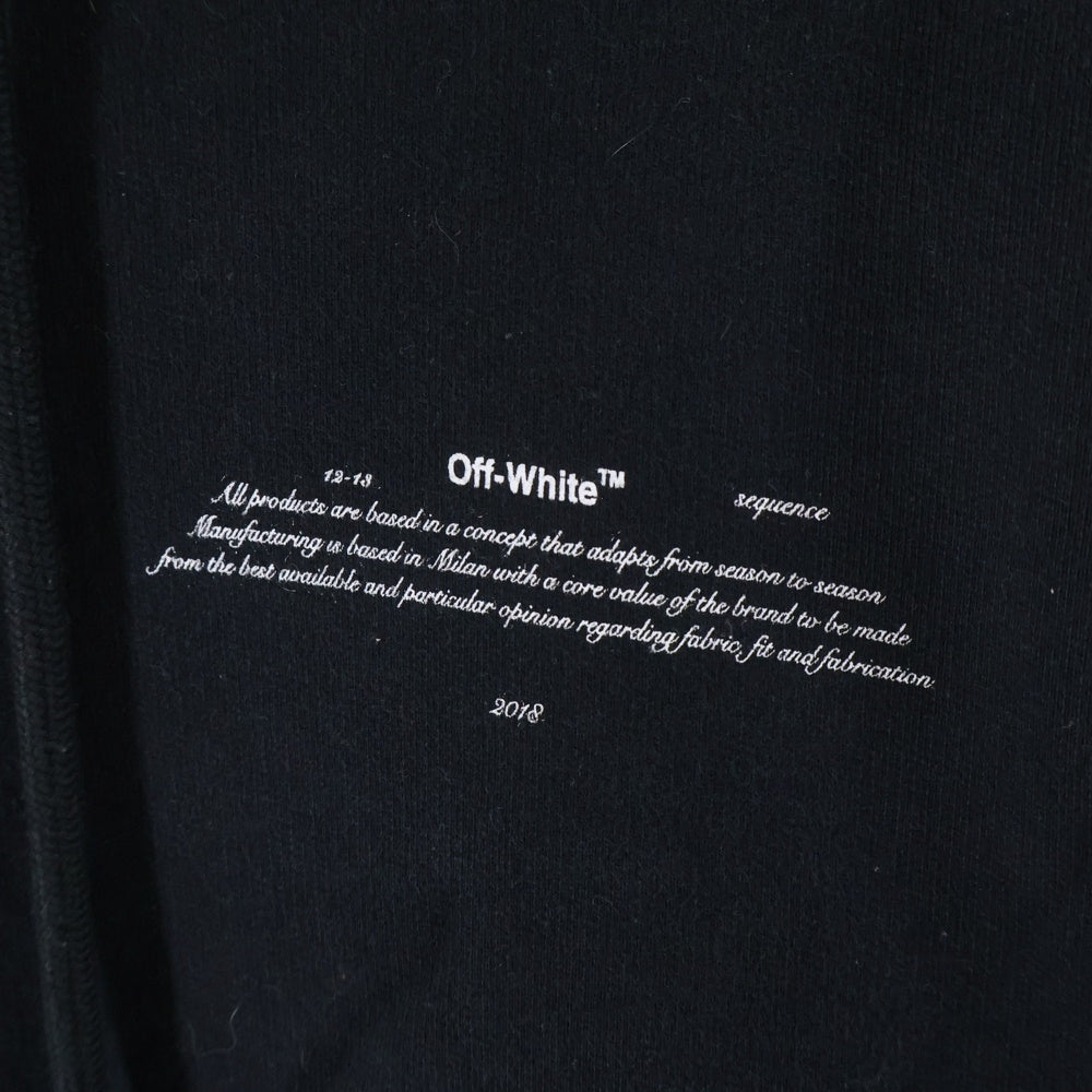 OFF-WHITE(オフホワイト) ロゴプリント プルオーバースウェットパーカー フーディー ブラック OMBB032S