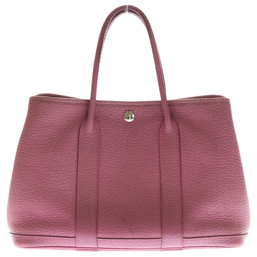 HERMES(エルメス) ガーデンパーティPM トートバッグ ハンドバッグ パープル系 ネゴンダ レザー □O刻印 シルバー金具 レディース