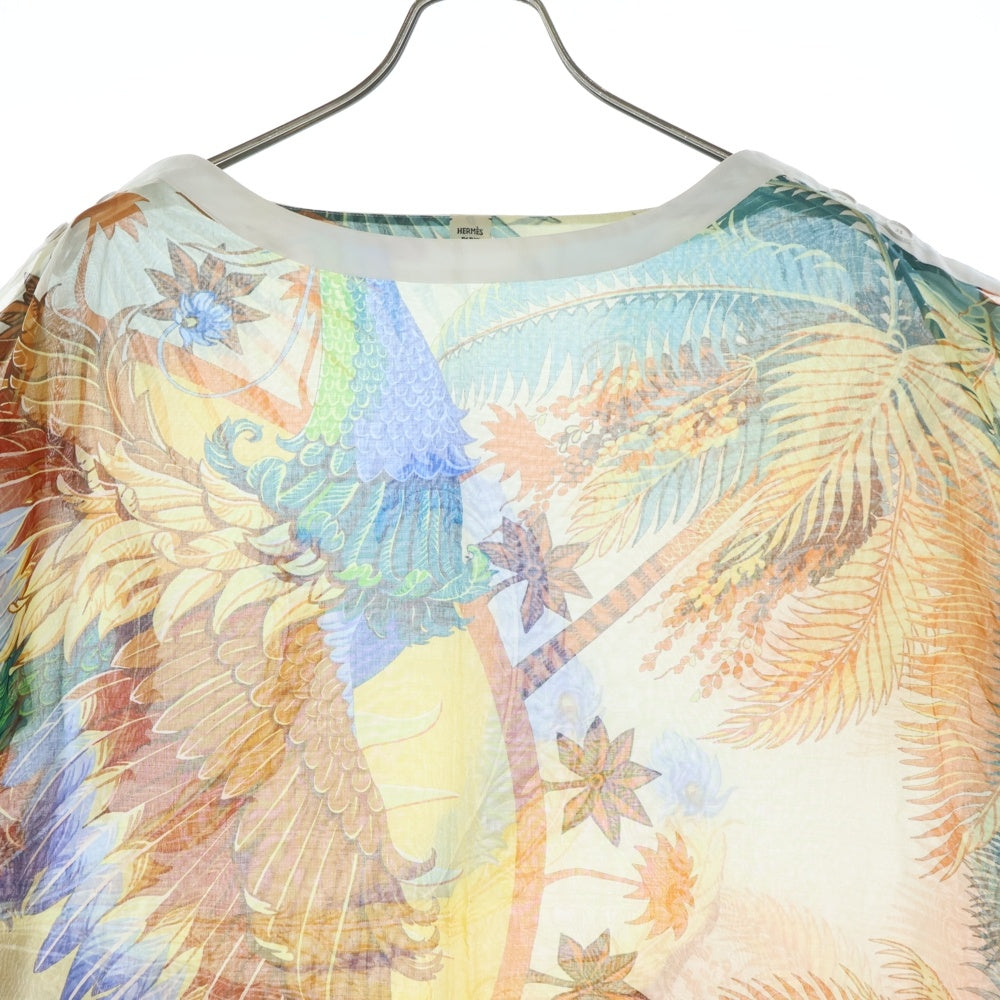 HERMES(エルメス) 総柄プリント チュニック シャツ ブラウス マルチ レディース