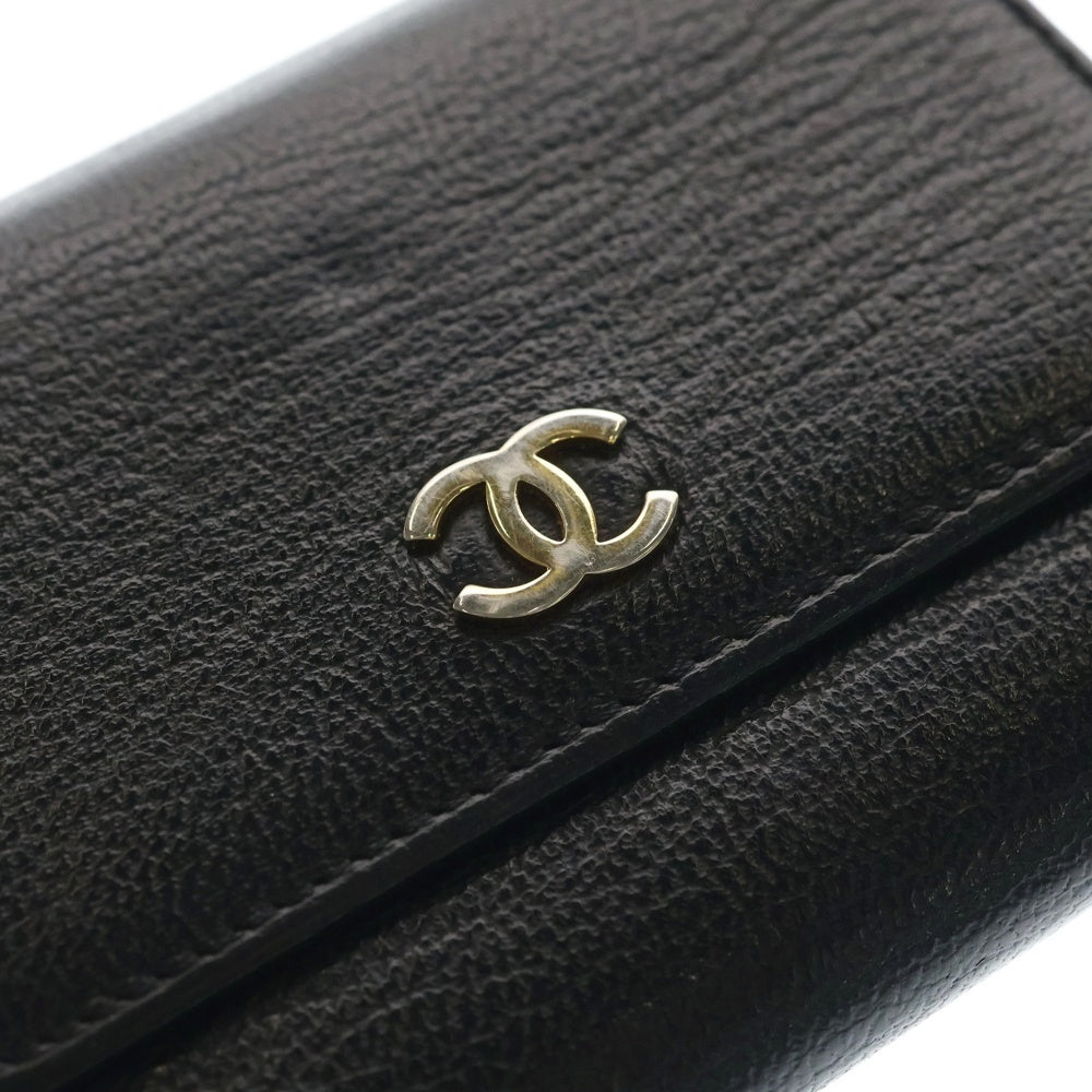 CHANEL(シャネル) ココマーク コインケース カードケース 名刺入れ 三つ折り財布 ブラック ソフトキャビア ゴールド金具 レディース