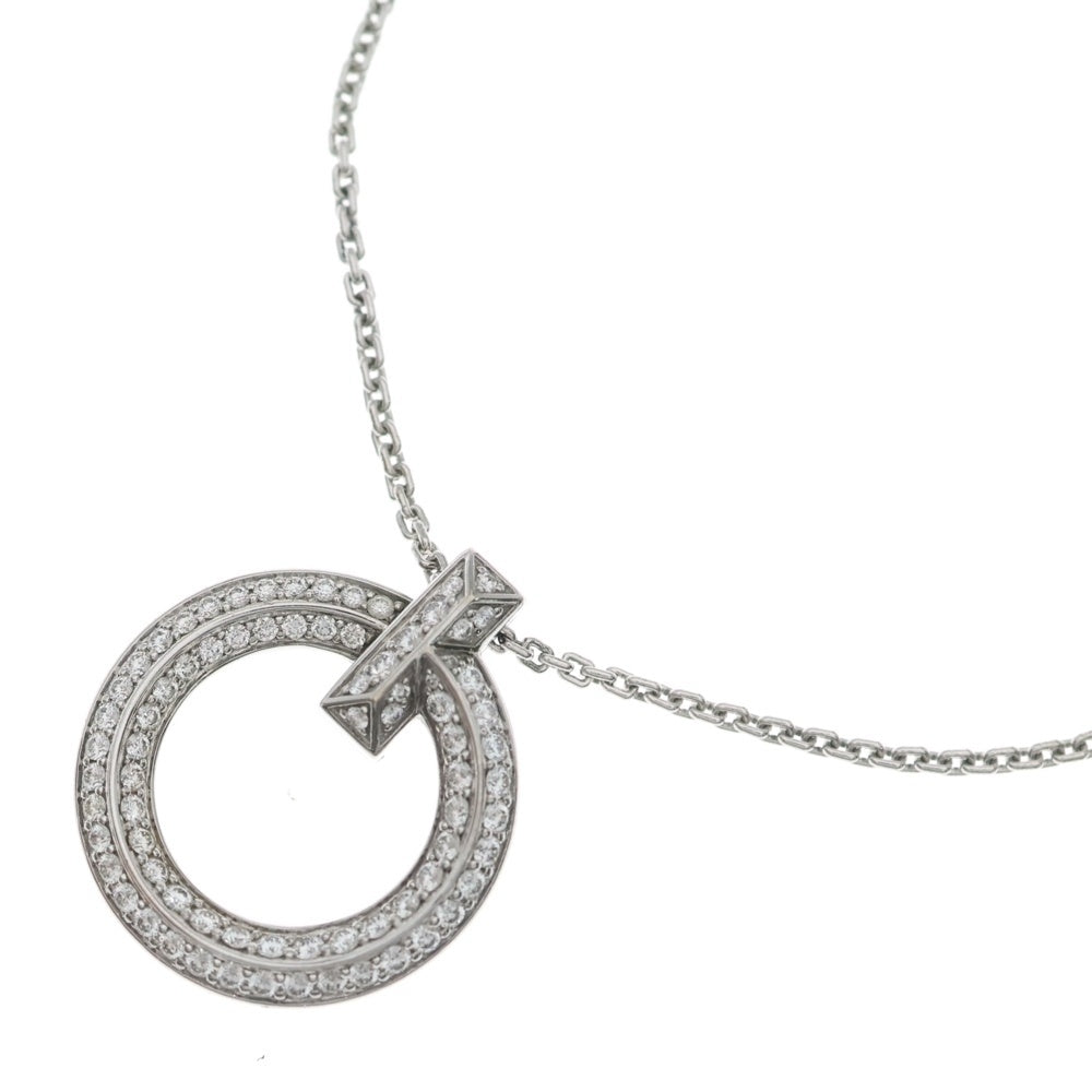 TIFFANY & Co.(ティファニー) Tワン サークル ネックレス Au750 K18 WG ホワイトゴールド 0.72ct ペンダント