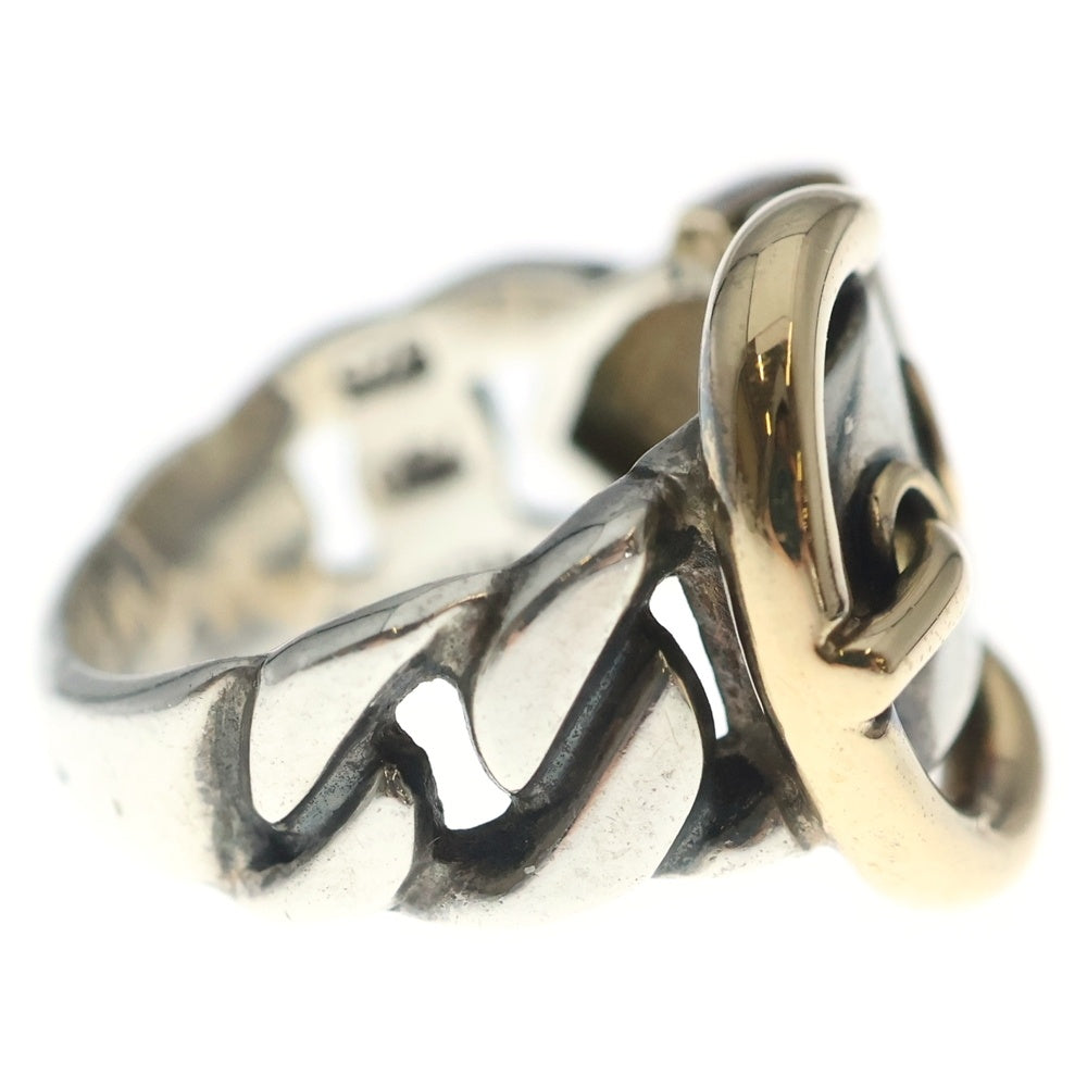 HERMES(エルメス) VINTAGE ブックルセリエ ヴィンテージ ベルトデザイン リング 指輪 K18YG コンビ シルバー/イエローゴールド レディース