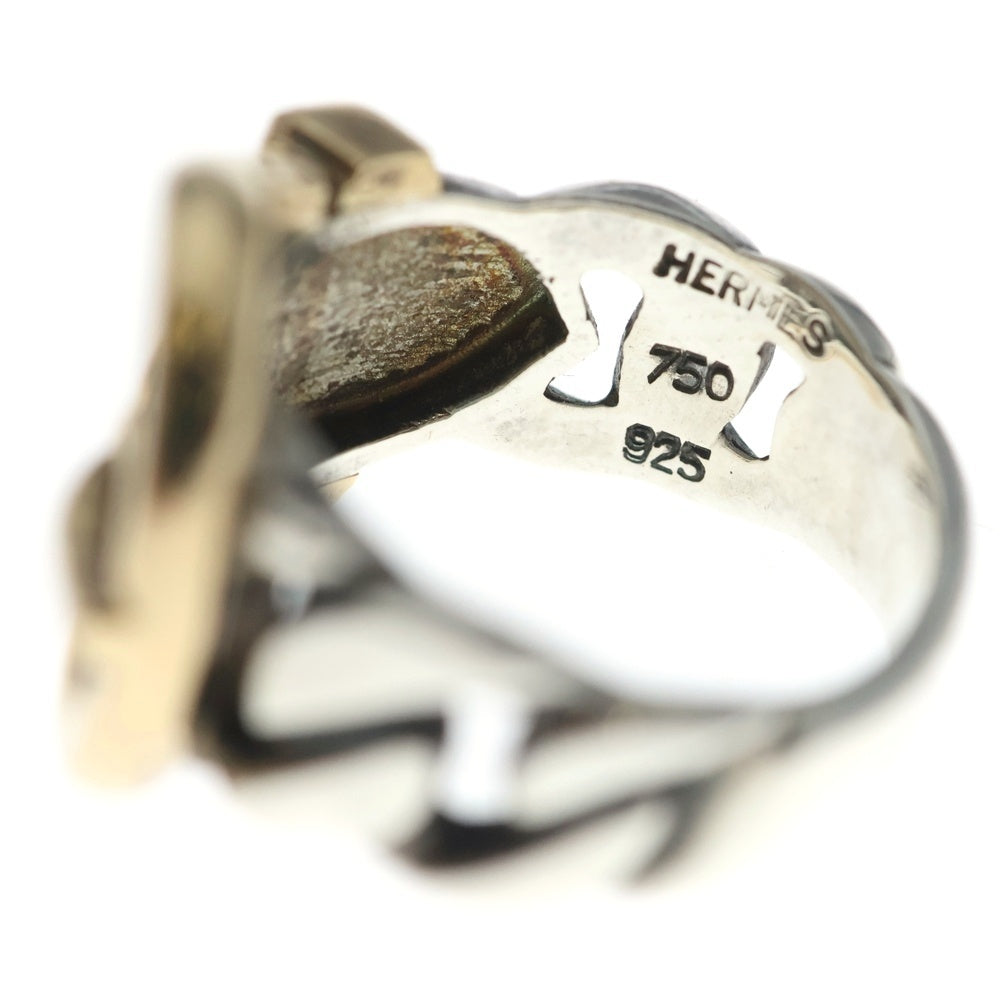 HERMES(エルメス) VINTAGE ブックルセリエ ヴィンテージ ベルトデザイン リング 指輪 K18YG コンビ シルバー/イエローゴールド レディース