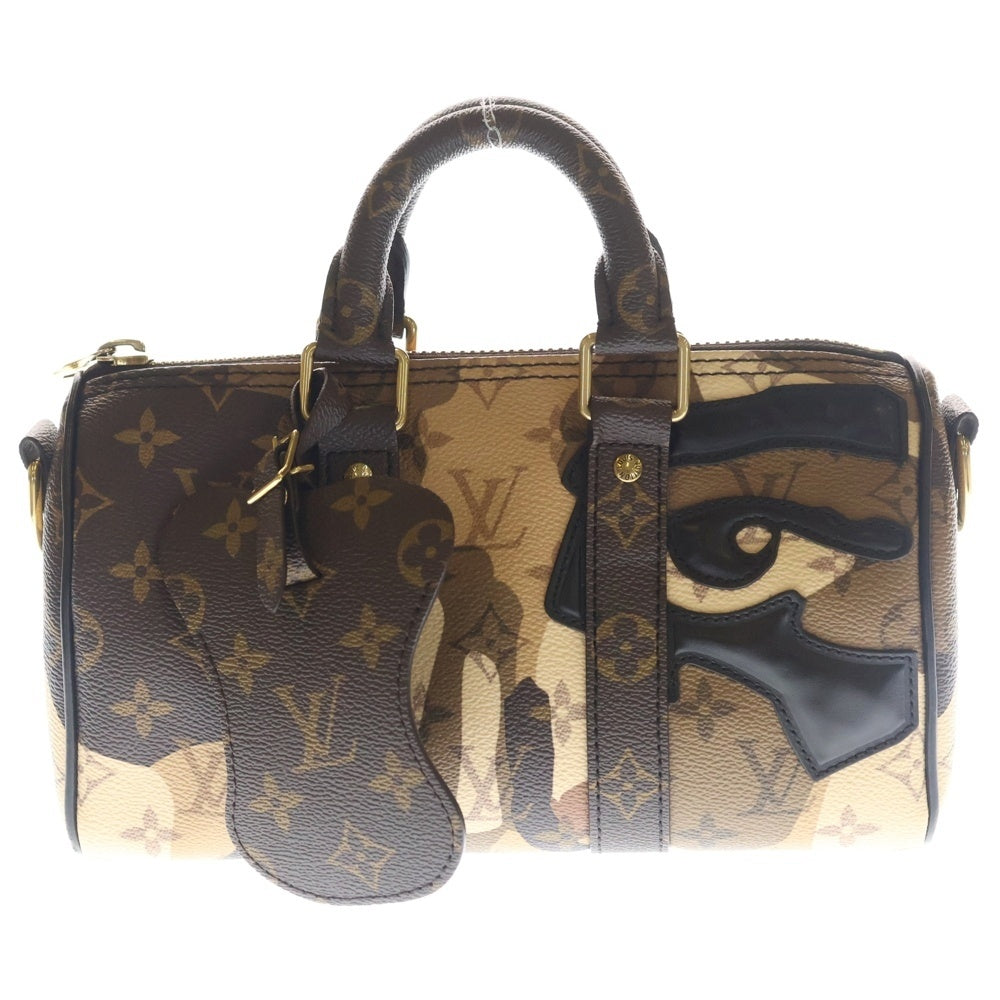 LOUIS VUITTON(ルイヴィトン) LVポートレート キーポルバンドリエール 25 2WAYバッグ ボストンバッグ ハンドバッグ ブラウン×ベージュ レザー×PVC M46678 ゴールド金具 レディース