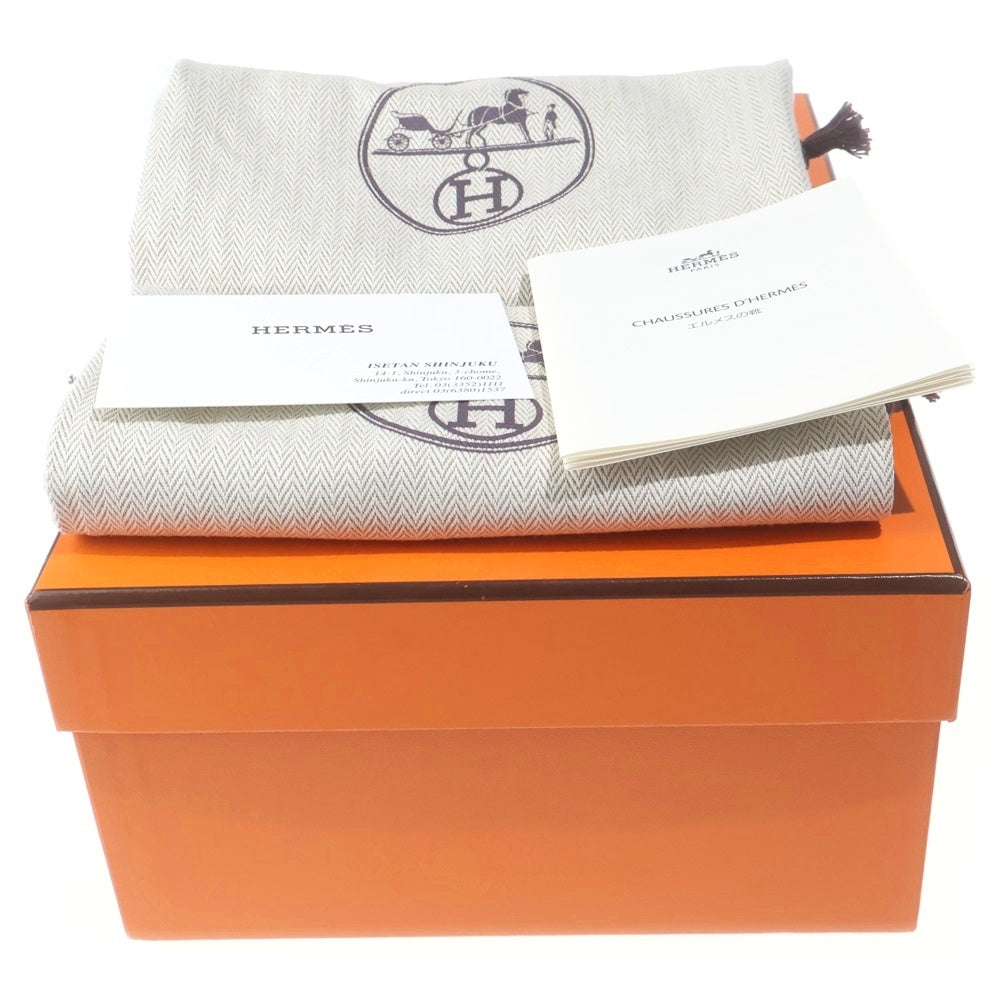 HERMES(エルメス) フォーブル Hロゴプレート レザー ローカットシューズ ローファー ホワイト レディース