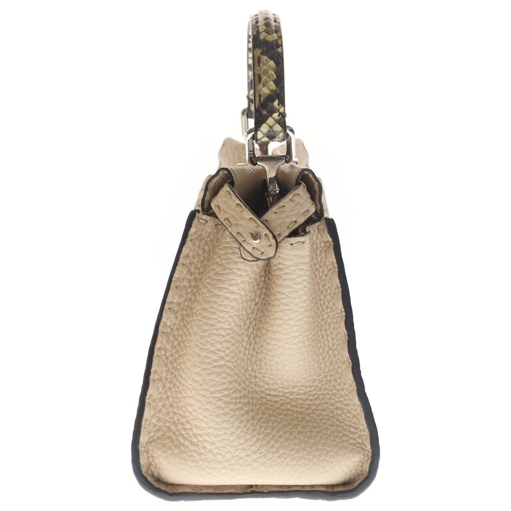 FENDI(フェンディ) ミニ ピーカブー 2wayショルダーバッグ ハンドバッグ ピンク パイソン レザー 8BN244 シルバー金具 レディース