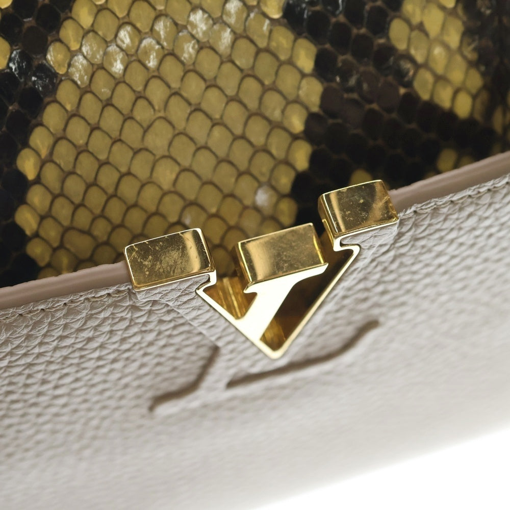 LOUIS VUITTON(ルイヴィトン) カプシーヌミニ 2wayバッグ ハンドバッグ ショルダーバッグ ベージュ パイソンxトリヨンレザー ガレ N81258 ゴールド金具 レディース