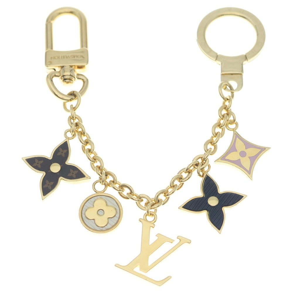 LOUIS VUITTON(ルイヴィトン) ビジュー サック シェンヌ・スプリング ストリート バッグチャーム キーリング キーホルダー ゴールド×ブラウン×ピンク M68999 レディース