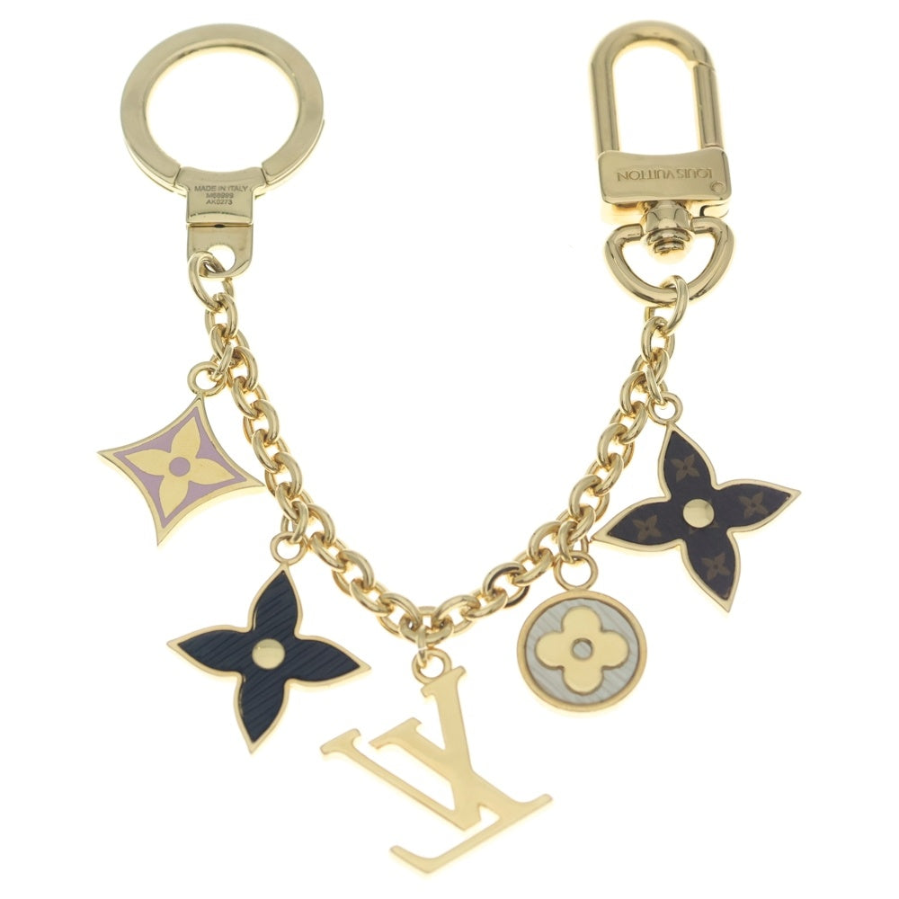 LOUIS VUITTON(ルイヴィトン) ビジュー サック シェンヌ・スプリング ストリート バッグチャーム キーリング キーホルダー ゴールド×ブラウン×ピンク M68999 レディース