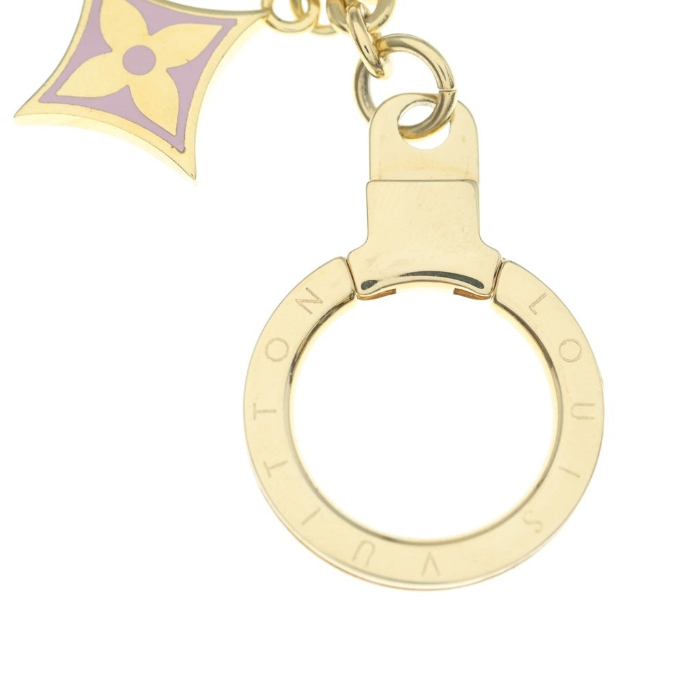 LOUIS VUITTON(ルイヴィトン) ビジュー サック シェンヌ・スプリング ストリート バッグチャーム キーリング キーホルダー ゴールド×ブラウン×ピンク M68999 レディース