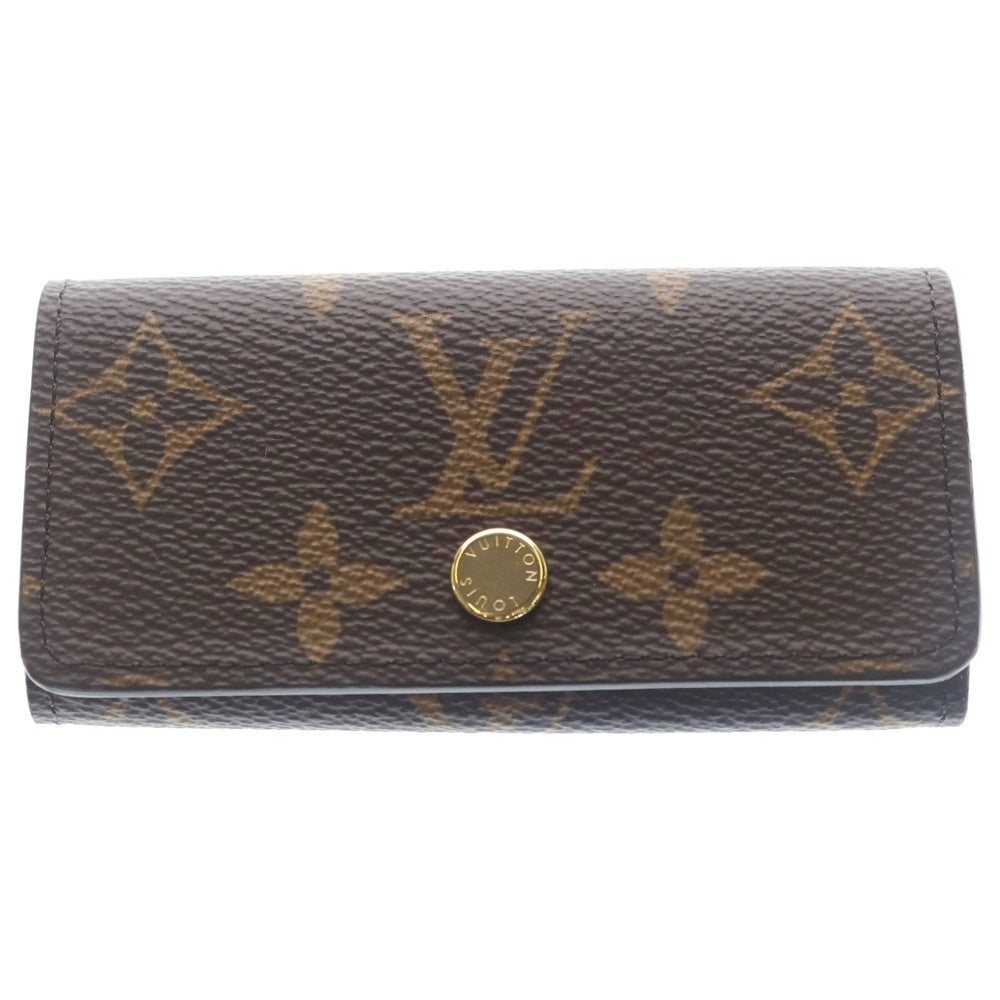 LOUIS VUITTON(ルイヴィトン) モノグラム ミュルティクレ 4 キーケース バッグチャーム キーリング ブラウン×ピンク レザー PVC M25906 ゴールド金具