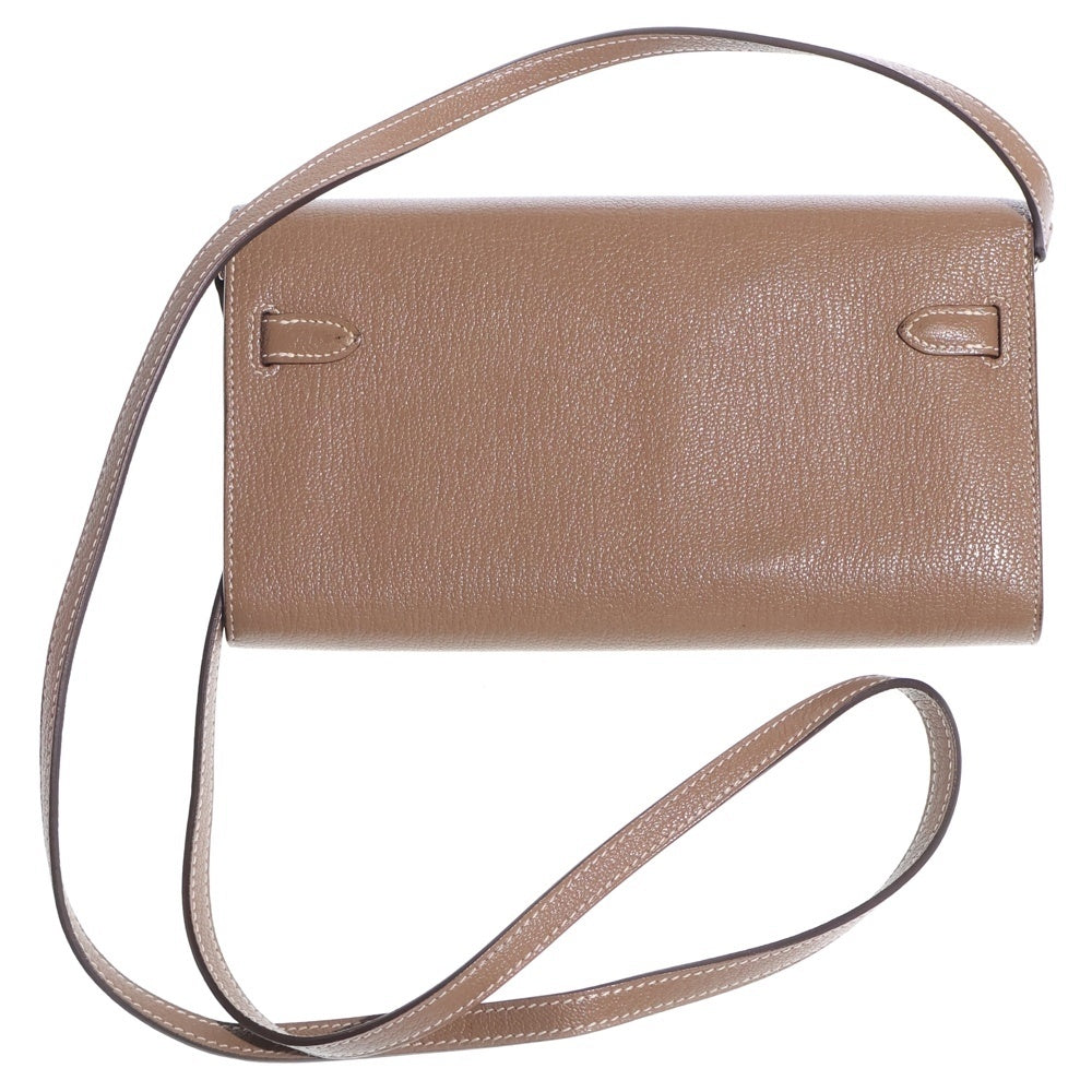 HERMES(エルメス) ケリー トゥーゴー エプソン レザー エトゥープ ショルダーバッグ シルバー金具 U刻印 ベージュ レディース