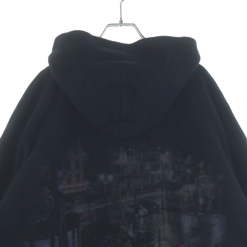 BALENCIAGA(バレンシアガ) pigalle hoodie バック グラフィックプリント フリース ジップアップ パーカー フーディー ブラック 768694