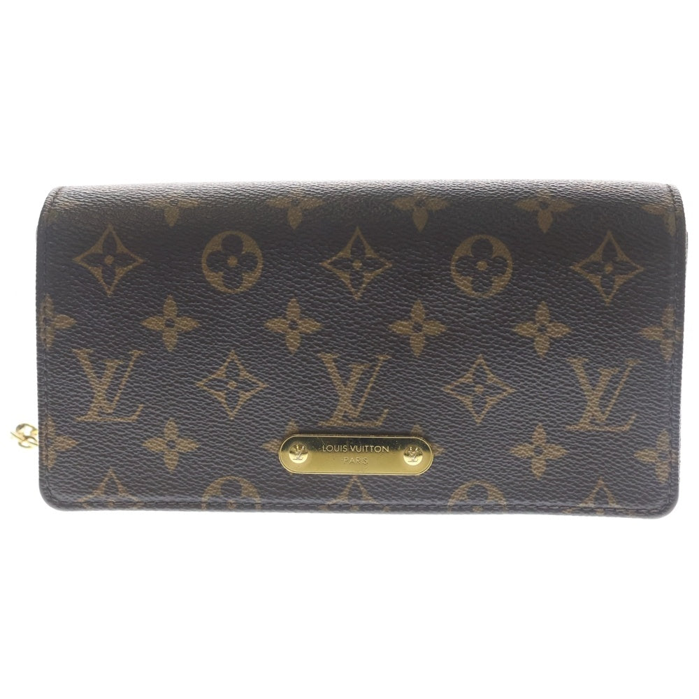LOUIS VUITTON(ルイヴィトン) モノグラム ウォレット オン チェーン リリー ショルダーバッグ ミニバッグ ブラウン レザー×PVC M82509 ゴールド金具 レディース